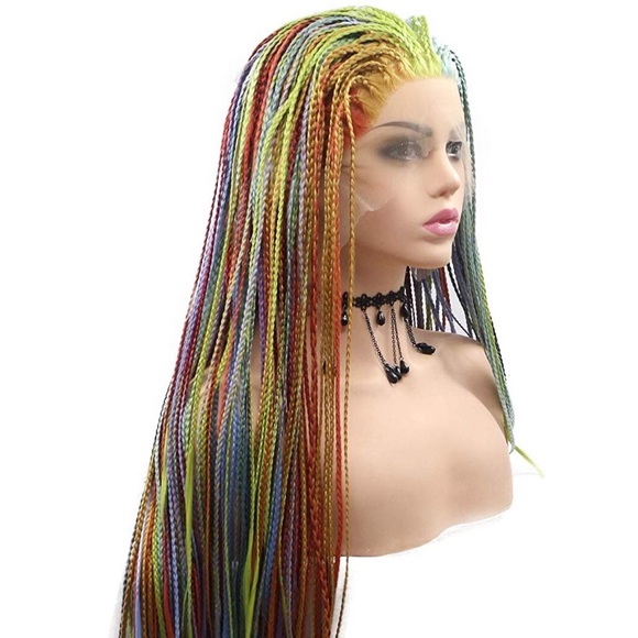 ✨24” RAINBOW🌈BOX BRAIDED - BRAIDED LACE FRONT WIG